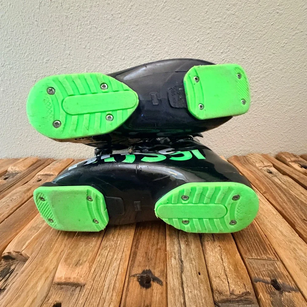 Rossignol Comp J Junior Ski Boots Black Lime Green Size 24.5 285mm Downhill